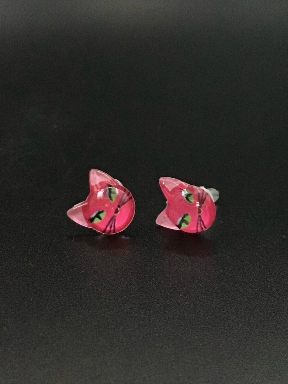 Pink Cat Stud Earrings